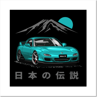 JDM Tuner RX-7 (Calypso Green) Posters and Art